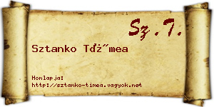 Sztanko Tímea névjegykártya