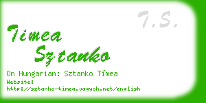 timea sztanko business card